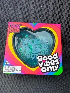 Good Vibes Only Heart Squishy Putty - Teal